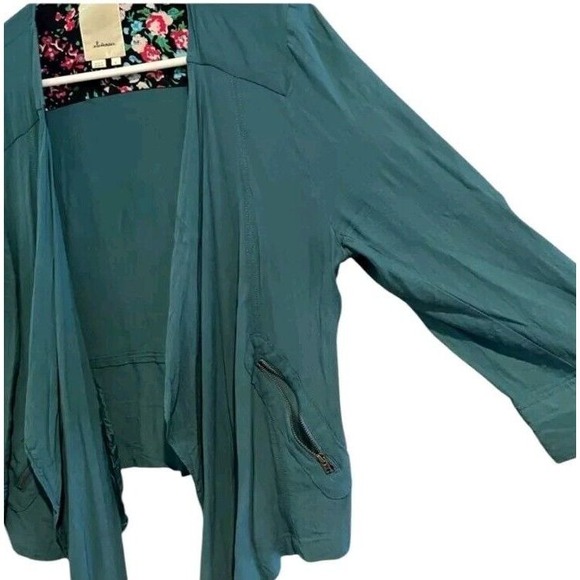 Anthropologie Elevenses Women's Open Front Light Weight Jacket Green Large - Picture 6 of 7
